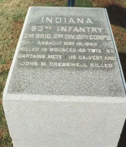 Positie-aanduiding Aanval van 83rd Indiana Infantry (Union) #1