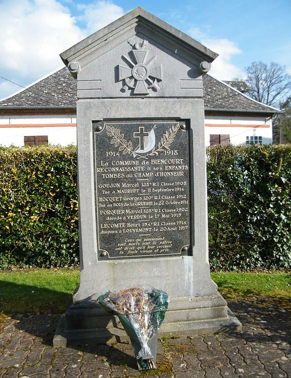 Monument Eerste Wereldoorlog Biencourt