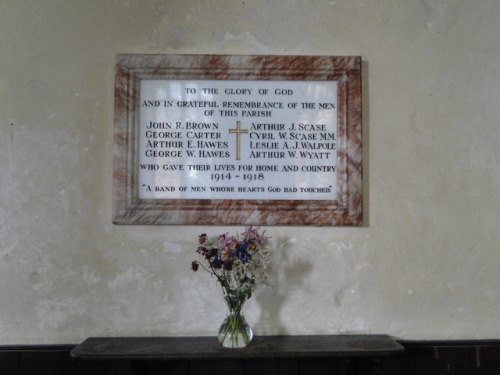 Oorlogsmonument All Saints Church Great Ashfield #1