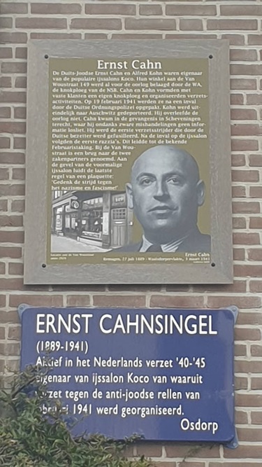 Herdenkingsborden De Aker Ernst Cahnsingel #2