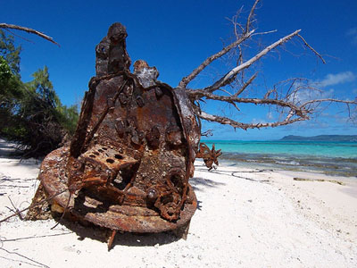 Remains Japanese Type 96 (25mm) Anti-aircraft gun Managaha