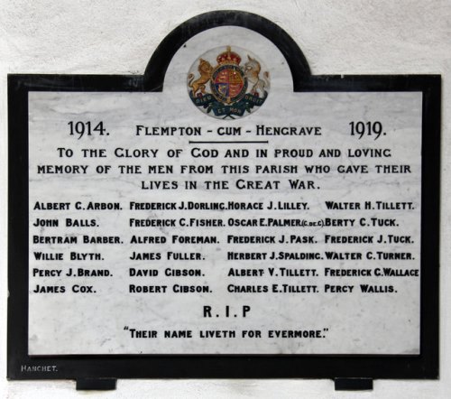 War Memorial St. Catherine Church Flempton