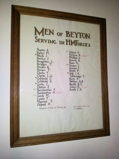 War Memorial All Saints Church Beyton #4