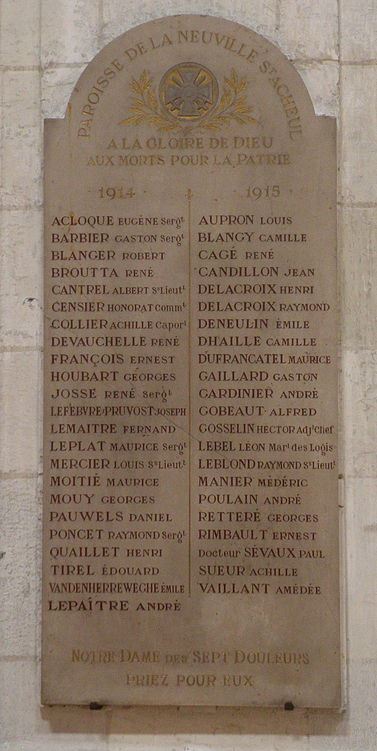 Monument Eerste Wereldoorlog glise Saint-Acheul d'Amiens #1