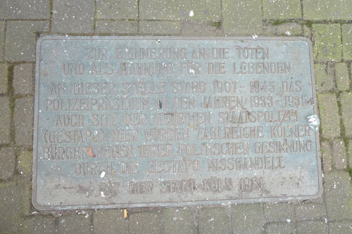 Memorial Victims Former Police Headquarters Cologne