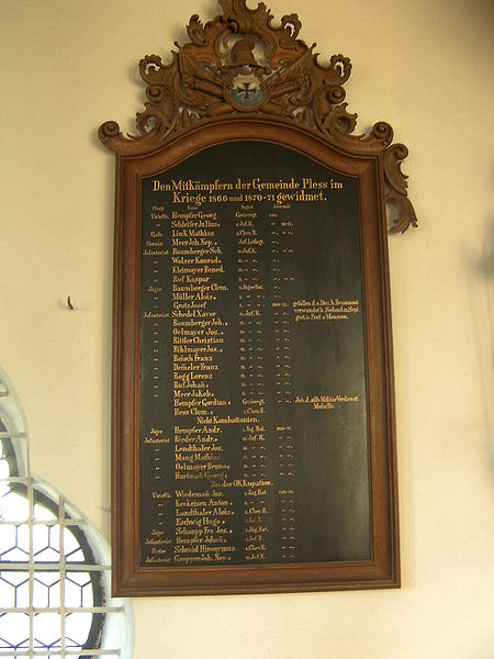 Gedenkteken Veteranen 1866 en 1870-1871 Pfarrkirche St. Gordian und Epimach #2