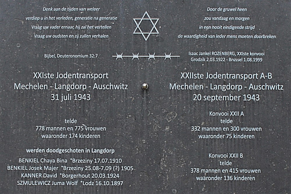 Herdenkingsmonument XXIste En XXIIste Jodentransport Langdorp #3