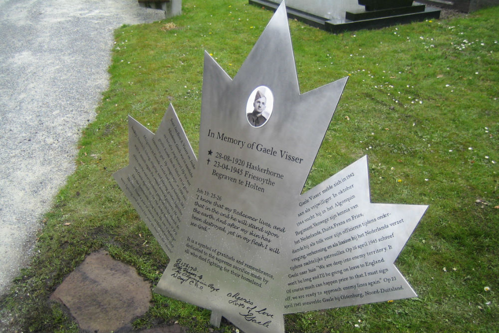 Memorial Private Gaele Visser Dutch Reformed Cemetery Haskerhorne #2