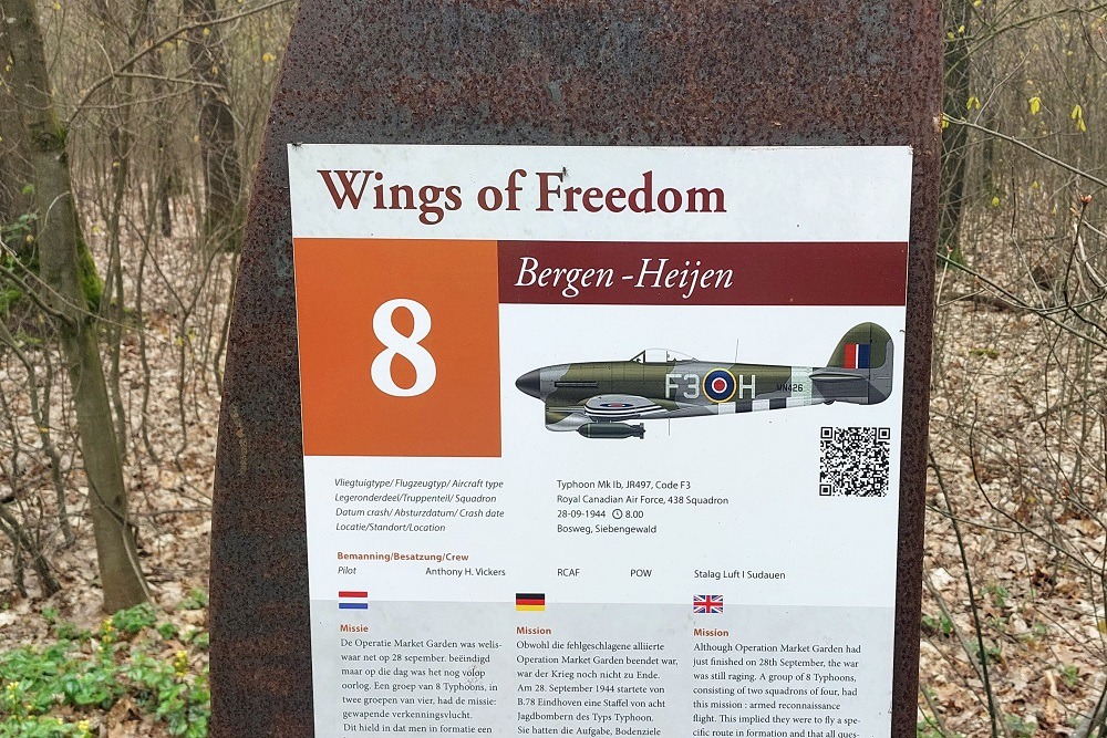 Cycle Route Wings of Freedom: Crash Site Typhoon Mk Ib, JR497, Code F3 #3