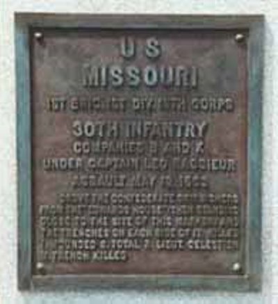 Positie-aanduiding Aanval van 30th Missouri Infantry (Union) #1