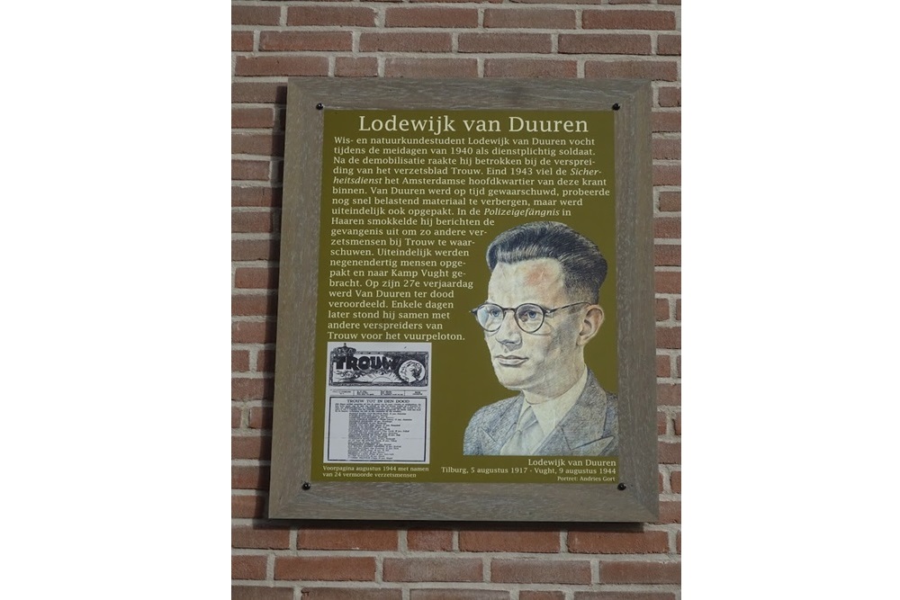 Herdenkingsborden De Aker Lodewijk van Duurenstraat #1