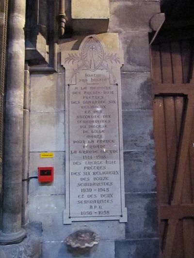 Memorial Died Clergy Notre-Dame de la Treille Lille