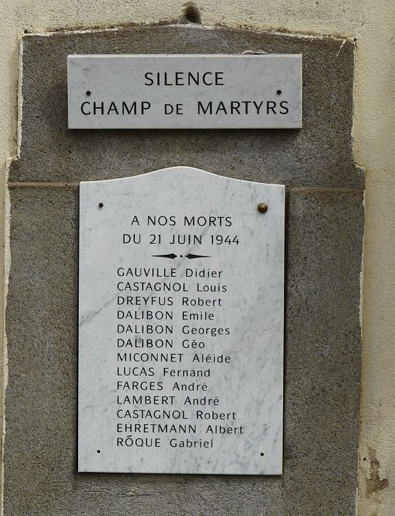 Memorial Execution 21 June 1944