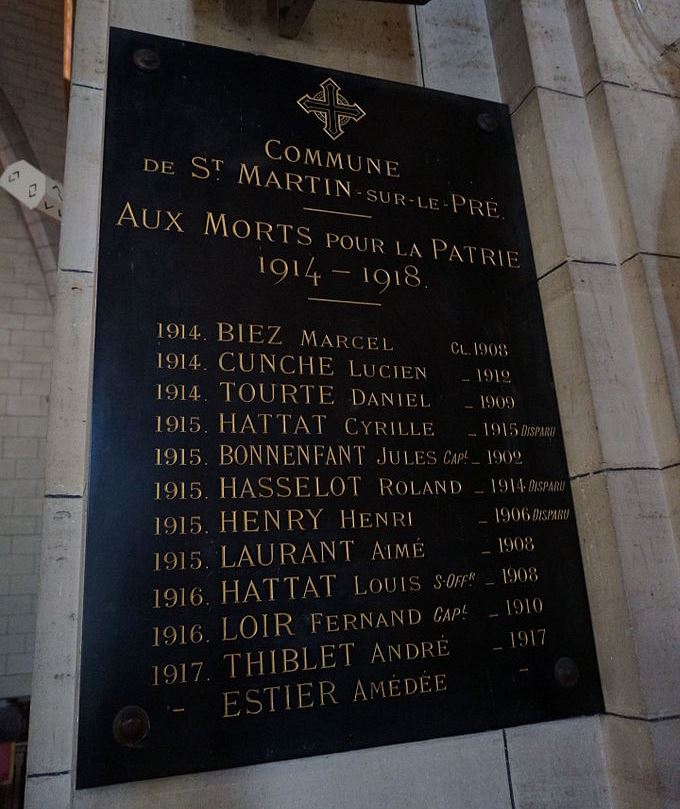 Monument Eerste Wereldoorlog Saint-Martin-sur-le-Pr
