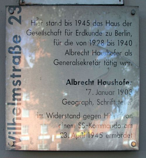 Gedenkteken Albrecht Haushofer #1