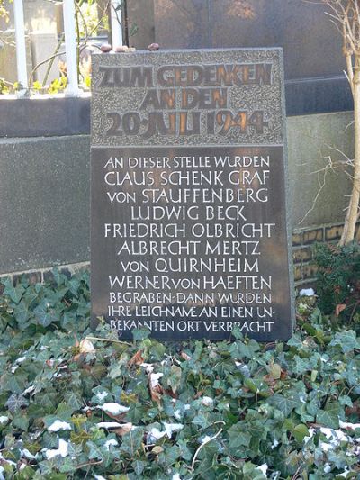 Tijdelijke Graven Geëxecuteerden Plot Tegen Hitler 20 Juli 1944