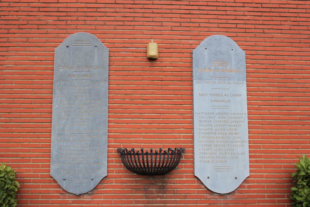 Commemorative Plates First World War Bois-de-Breux