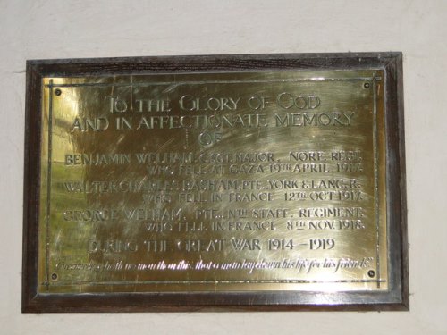 War Memorial St. Mary Church Gayton Thorpe