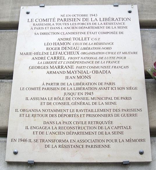 Gedenkteken Comit Parisien de la Libration #1