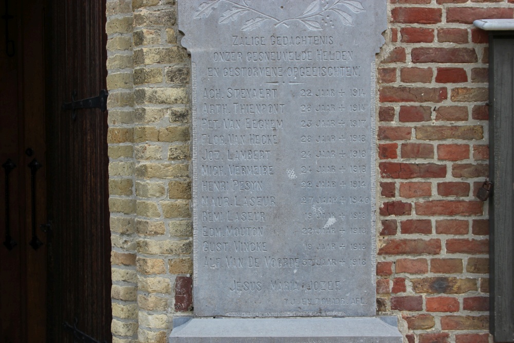 Commemorative Plate War Victims Sint-Maria-Aalter #2