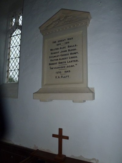 Oorlogsmonument All Saints Church Blyford #1