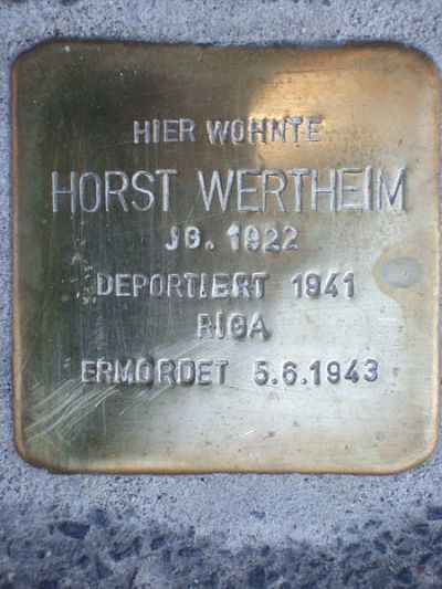 Stolperstein Weienburgstrae 8 #1