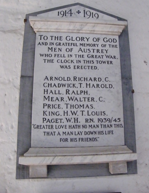 Oorlogsmonument St. Nicholas' Church Austrey #2