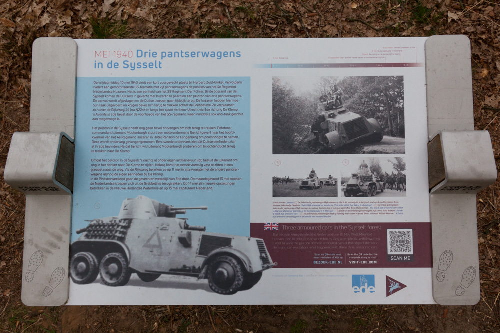 Informatiebord MEI 1940 Drie Pantserwagens in de Sysselt