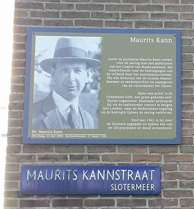 Herdenkingsborden Slotermeer Maurits Kannstraat #2