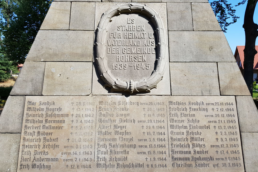 War memorial Rohrsen Cemetery #2