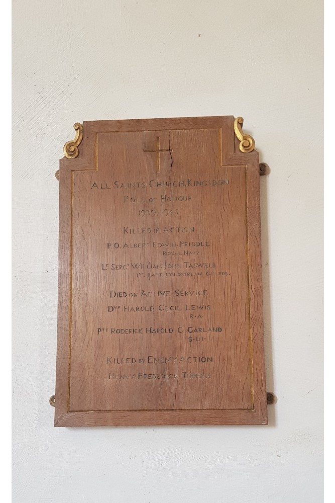 Roll of Honour All Saint's Church #3