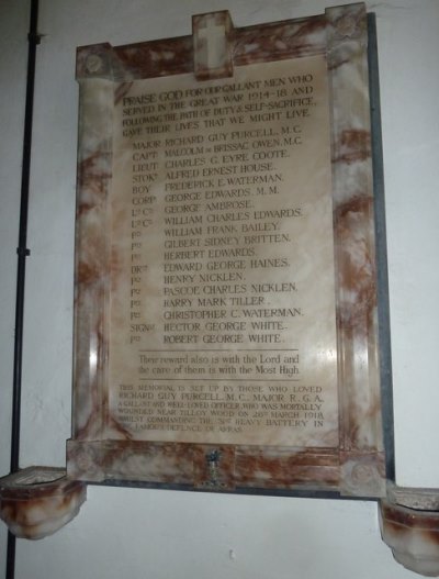 War Memorial St. George Church Damerham