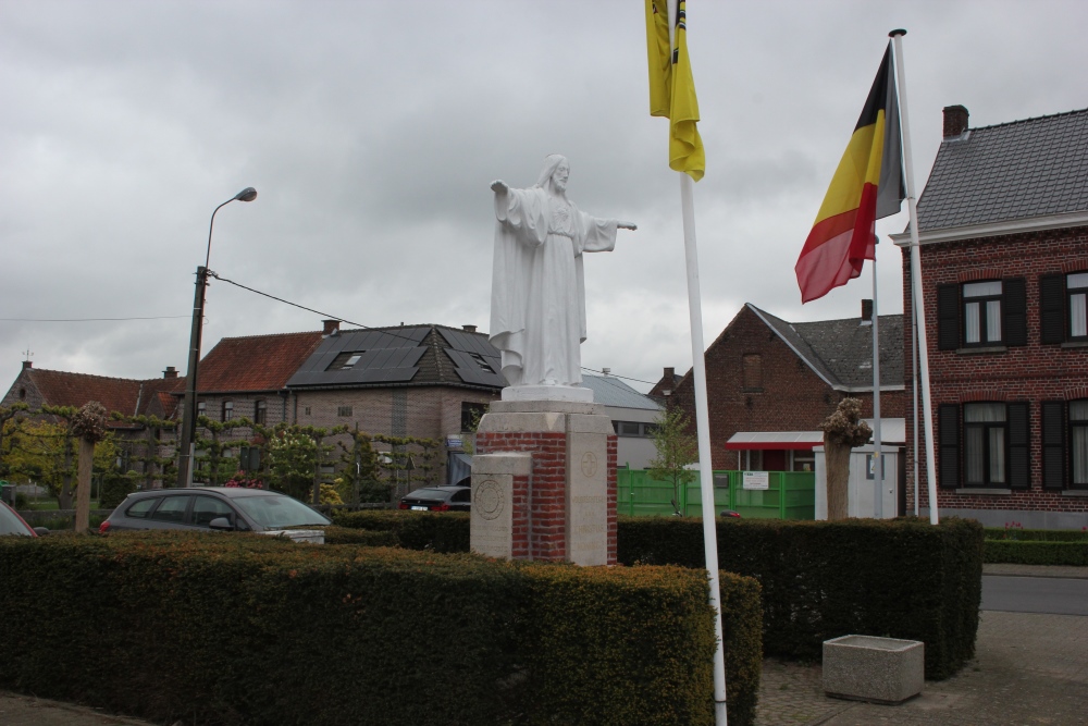 Oorlogsmonument - Heilig Hartbeeld Woubrechtegem