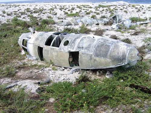 Crashlocatie & Restant Martin PBM Mariner Howland Island