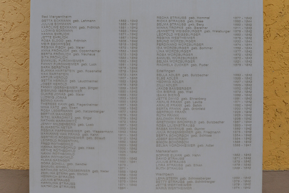 Jewish Memorial Bad Mergentheim #2