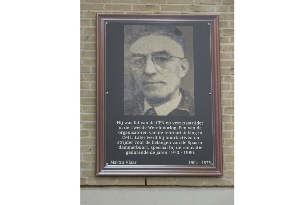 Memorial Plates Spaarndammerbuurt Martin Vlaarkade #1