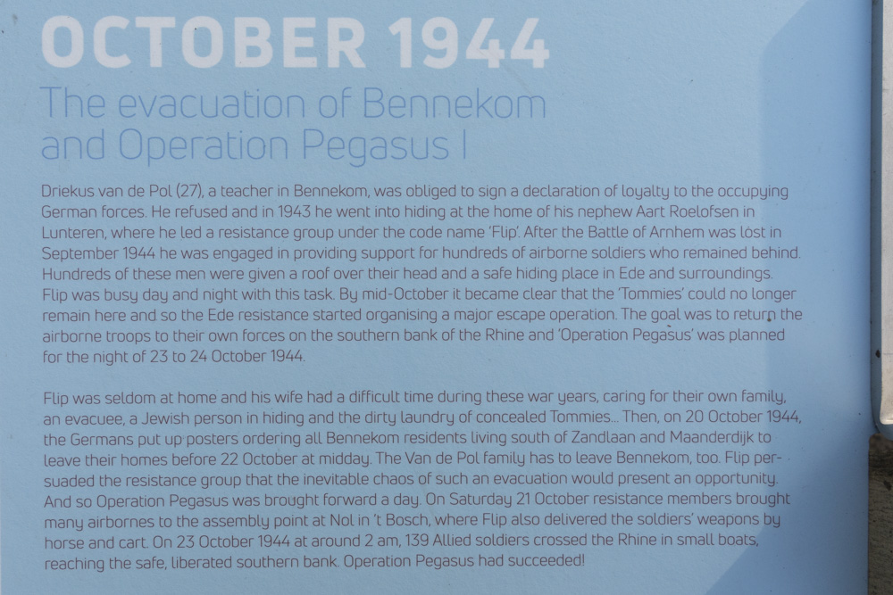 Informatiebord De Evacuatie van Bennekom en Operatie Pegasus I #4