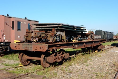 Amerikaanse Loc 4389 locomotief & goederenwagen type 'Warflat' #5