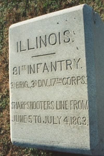 Position Marker Sharpshooters-Line 81st Illinois Infantry (Union) #1