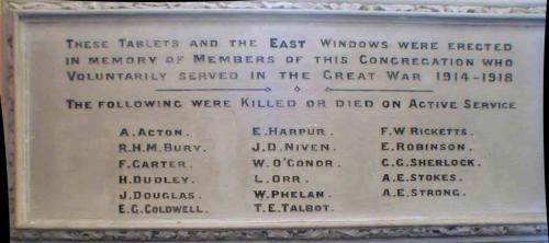 Roll of Honour St. Pauls Church of Ireland #2