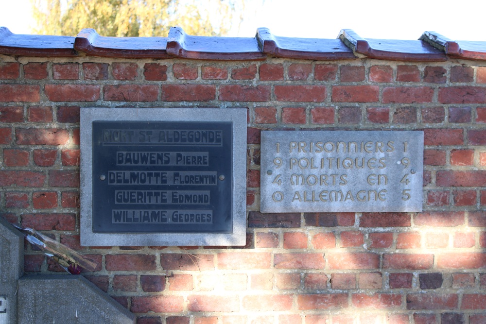 Commemorative Plaque Political Prisoners Mont-Sainte-Aldegonde