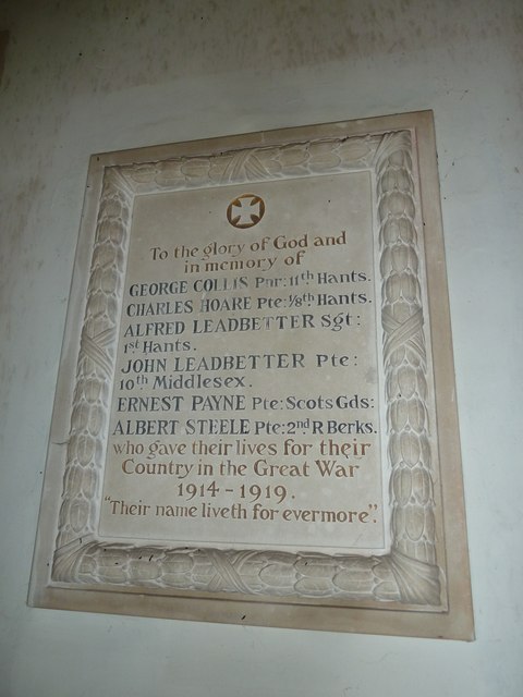 Oorlogsmonument St. Mary Church Hartley Wespall