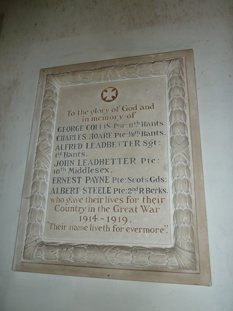 War Memorial St. Mary Church Hartley Wespall