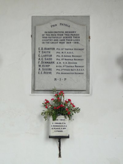 Oorlogsmonument Metfield Church