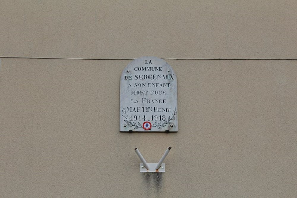 Monument Eerste Wereldoorlog Sergenaux