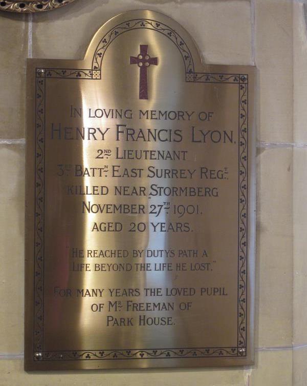 Memorial 2nd Lieutenant Henry Francis Lyon #1