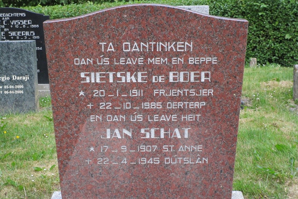 Memorial Stone on Dutch Churchyard Dongjum #1