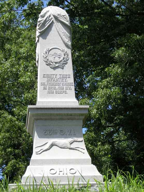 Positie-aanduiding Aanval van 83rd Ohio Infantry (Union) #1