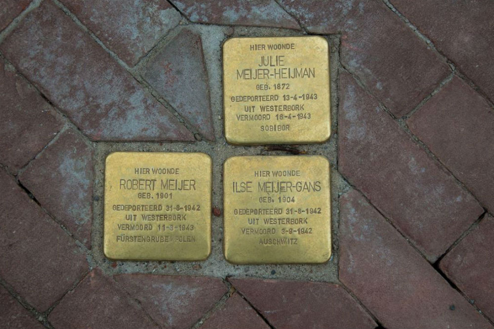 Stolpersteine Waldwarsstraat 6 (nu Oostwal 183)