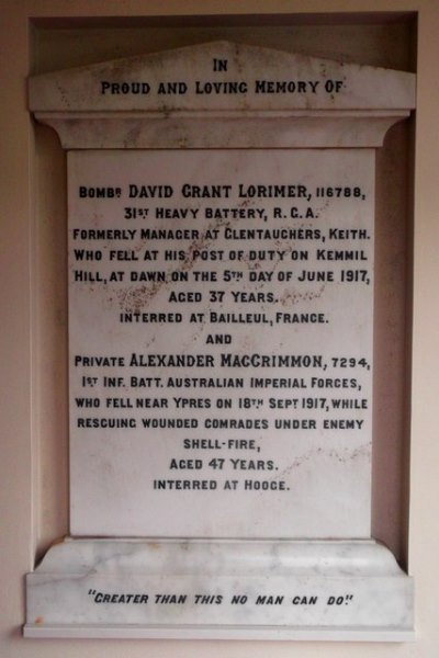 War Memorial Bracadale Church